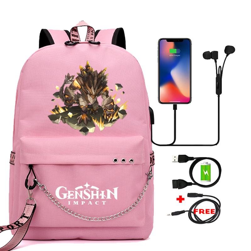 Anime Game Travel Backpack Printed Canvas Backpack Students Women Large Capacity Bookbag Usb Charging for Boy Girl School Bag Kids Gifts