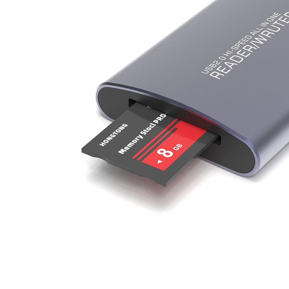 USB Type C All In One Card Reader Micro SD TF XD CF M2 MS Card Viewing Adapter Aluminum Alloy Memory 6 In 1 Card Writing Dongle