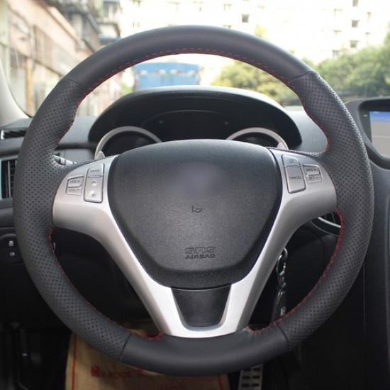 For Hyundai Rohens Coupe 2009 Rohens Coupe Hand Sewing Car Steering Wheel Cover