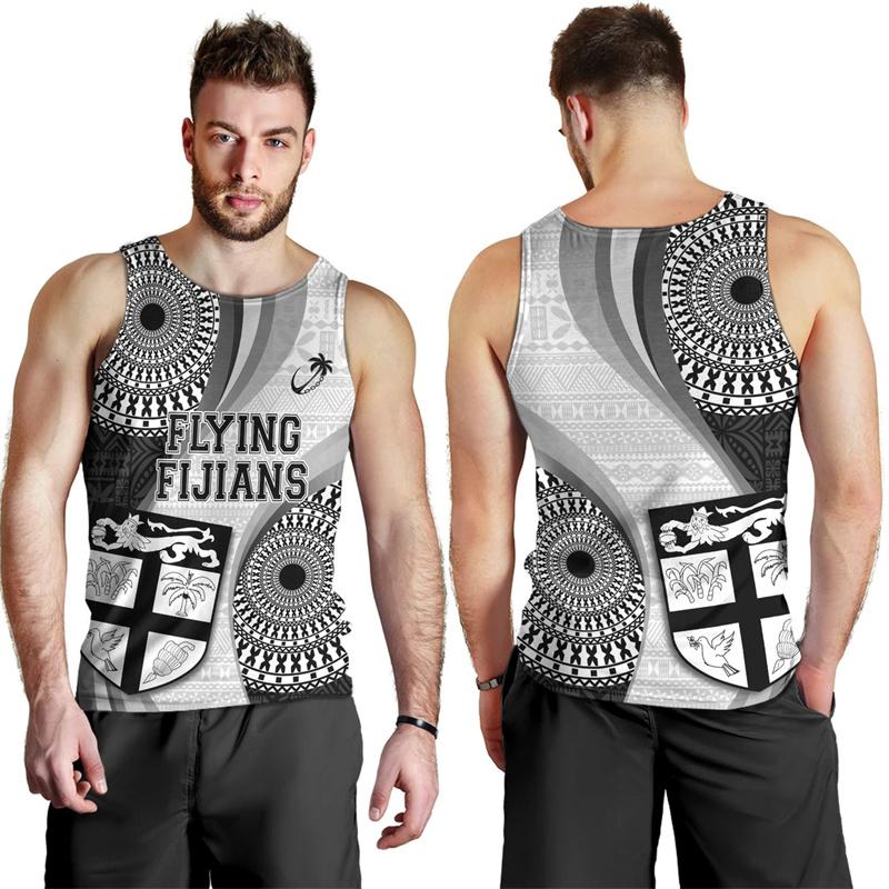 Fashion Summer 3D Flying Fijians Printing Tank Top Fiji Emblem Fijian Pride Graphic Gym Tank Top Men Cool Harajuku Vest Clothing