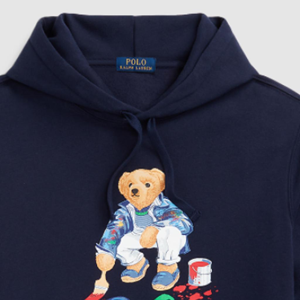 Polo Ralph Lauren Ss24 Beer Letter Patroon Hooded Lange Mouw Sweatshirt Heren sweatshirt Marineblauw MNPOKNI16823449-410