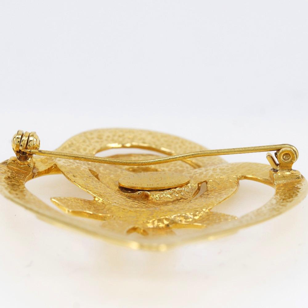 CHANEL Brooch Plated Gold heart 19.4g Women Used