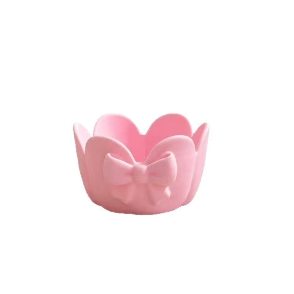 Simple Design Jewelry Tray Plastic Material Key Storage Box Fashion Bowknot Storage Dish  Daily