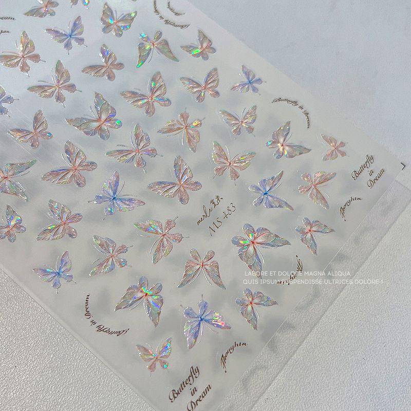 

Самые продаваемые наклейки для ногтей «Ракушка феи» с бабочками, свежая Аврора, элегантный розовый, самоклеящееся украшение для ногтей Shell Light Butterfly-MS483