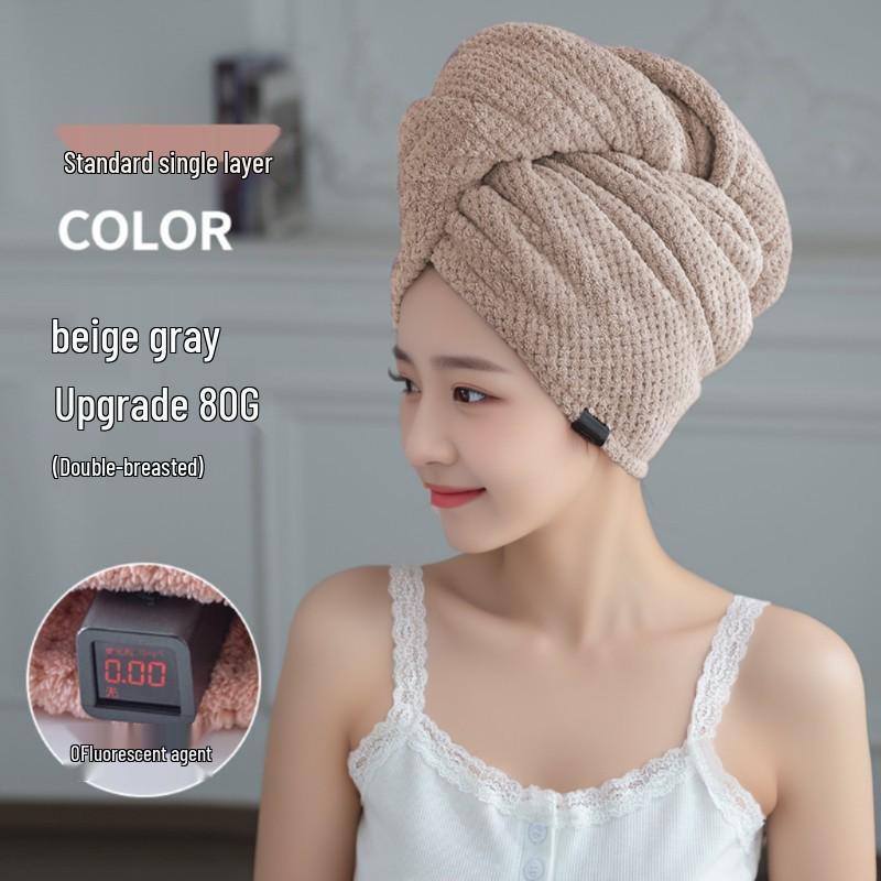 Extra Large, Extra Thick Quick-Dry Women's Hair Towel - Class A Pure Cotton, Absorbent, Head Wrap