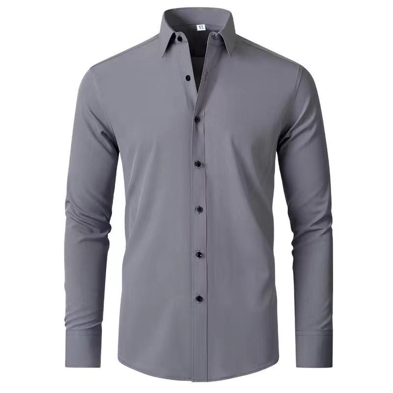 Men's European Fit Non-Iron Long-Sleeve Stretch Shirt - Hot-Selling with Vertical Design