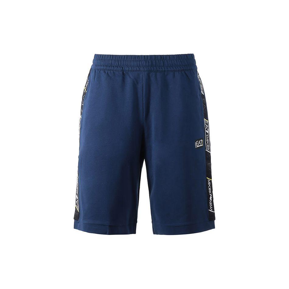 Emporio Armani EA7 Series Logo Letter Print Color Block Bermuda Shorts Men shorts Navy-Blue 3RPS56-PJ05Z-1554 M