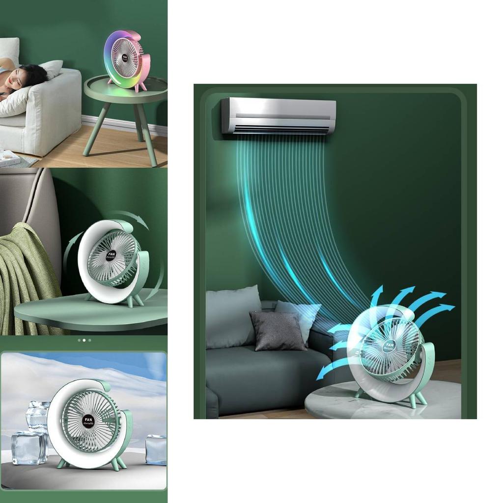 Stylish Colorful Led Desk Fan Portable Usb Rechargeable Mini Fan For Home And Office