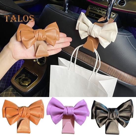 Crochets de voiture en forme de nœud mignon pour dossier de siège de voiture, crochet robuste pour sac à main, accessoires de voiture peu encombrants