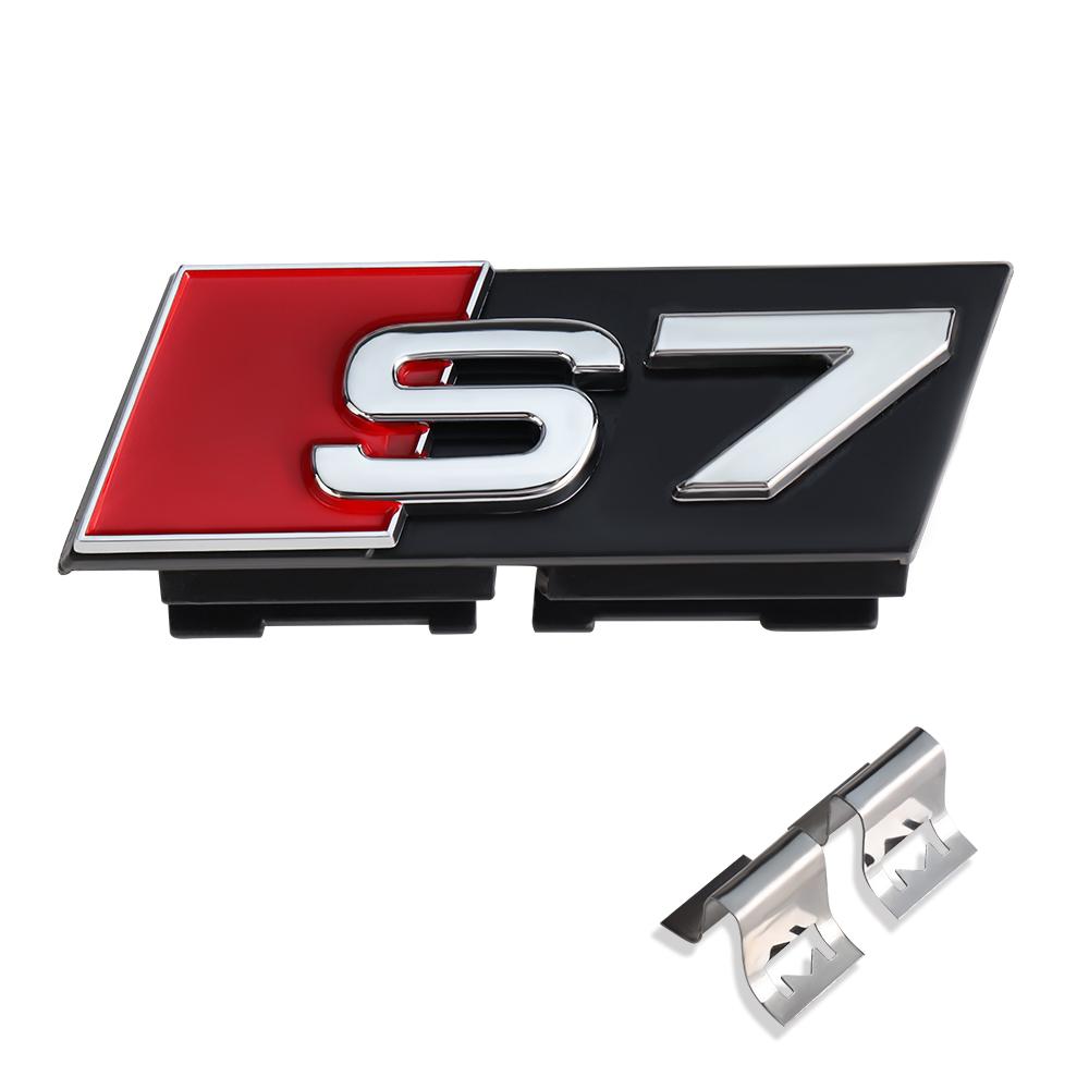 1 Stück ABS-Kunststoff Auto Zubehör Emblem Kühlergrill Motorhaube Abzeichen Kühlergrill Schnalle Für Audi S3 S4 S5 S6 S7 Auto Styling Zubehör Aufkleber