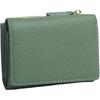 Small Wallet for Women RFID Blocking Genuine Leather Card Holder Minimalist Tri-Fold Purse with Zipper Coin Pocket