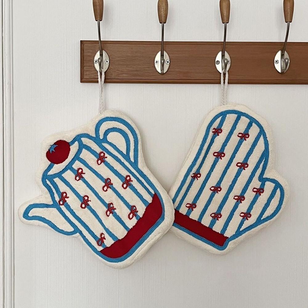 Cute Cartoon Hand Towel Absorbent Quick-drying Kitchen Towel Household Hanging Handkerchief Creative Wall Hanging Decorative Rag