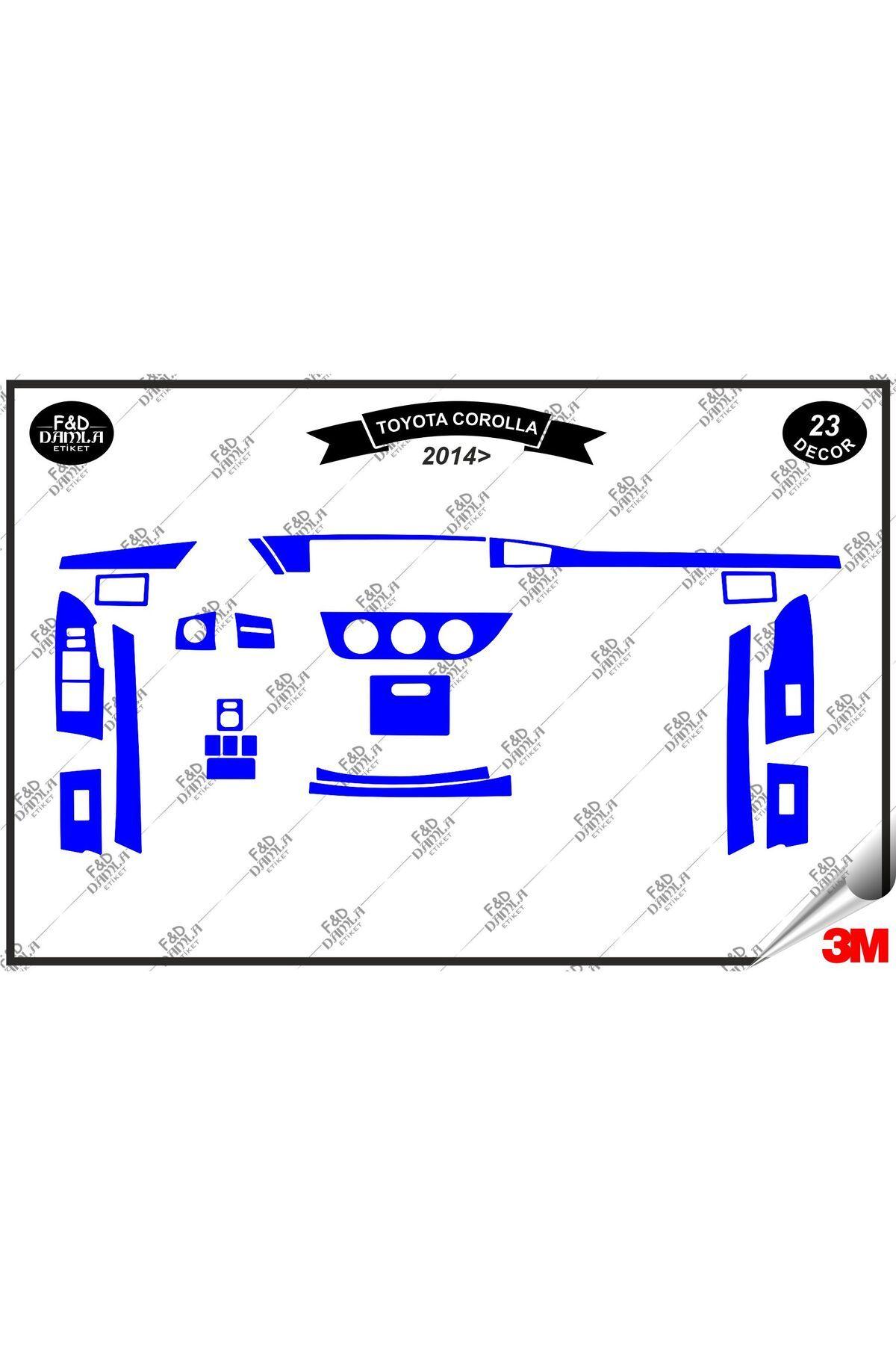 

Toyota Corolla 2014 Torpido Konsol Trim Göğüs Maun Kaplama Set 23 Parça Mavi