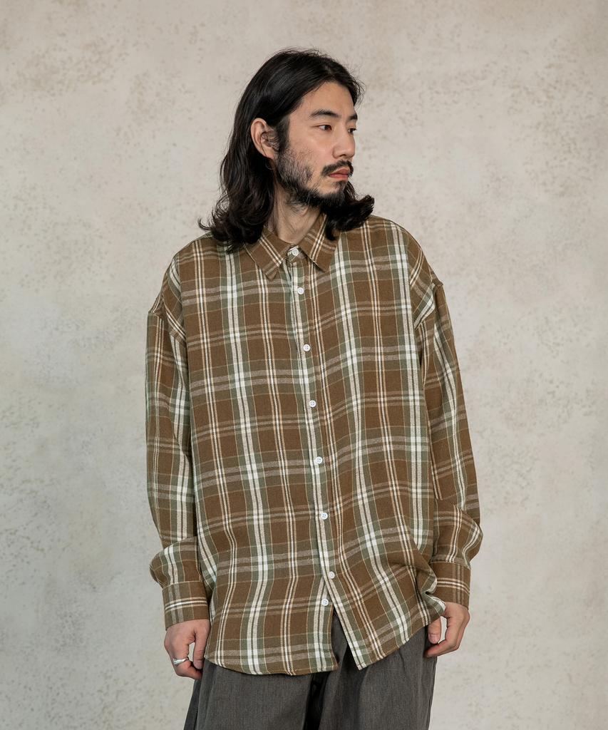 RUGGED HOUSE Plaid Oversized Check Shirt 2 Colors