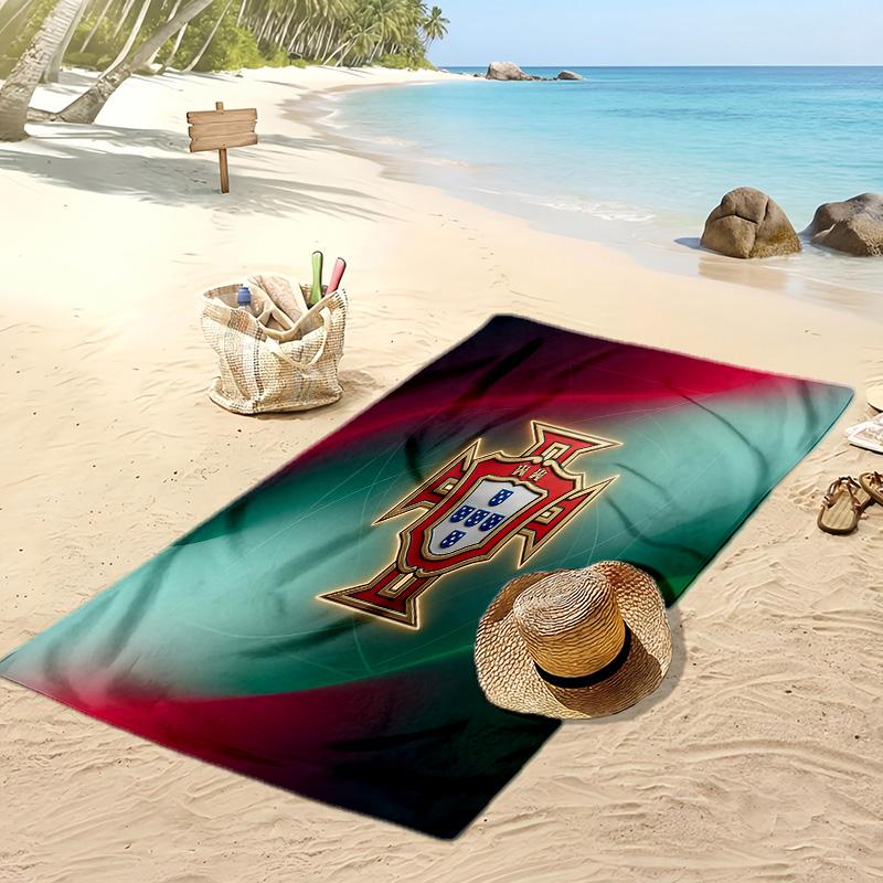 Portugal Fußball Print Strandtuch Schnelltrocknend Super Saugfähig Weiches Badetuch für Schwimmen Strand Reisen Fan Souvenir Geschenk