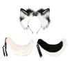 Foxes Wolf Ears Headband Faux Furs Tail Halloween Cosplay Party Costume Accessories Gumiho Costume for Women Men Gifts