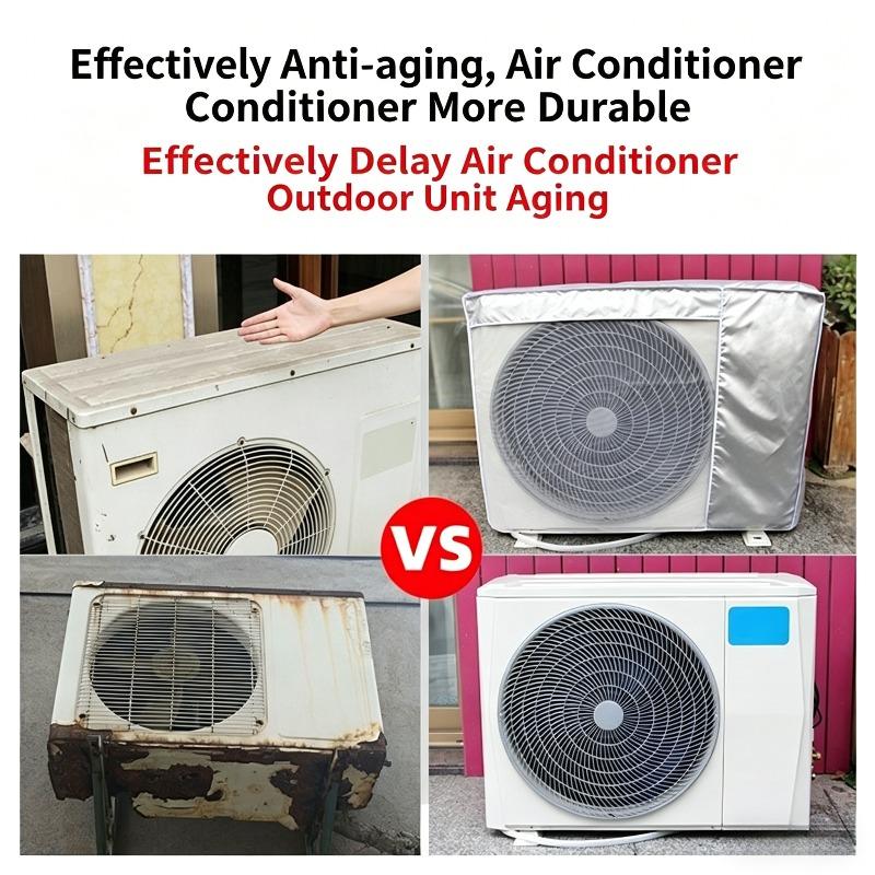 600D Waterproof AC Outdoor Unit Cover Sunproof Dustproof Windproof Snow Resistant Mini Split Protective Cover for Running Use