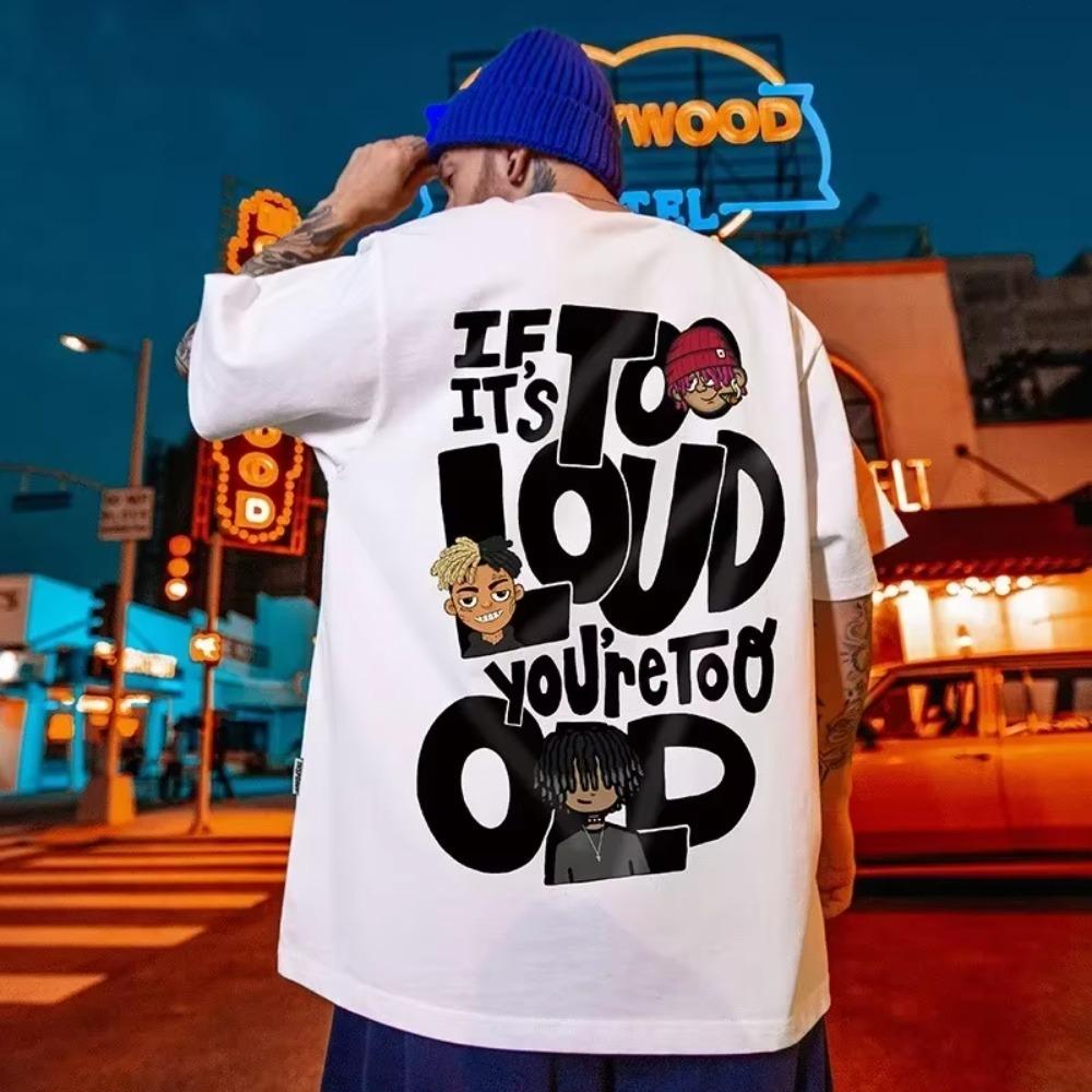 

Hip Hop Oversize T Shirt Men Streetwear Harajuku Cartoon Print Tshirt Short Sleeve Cotton Loose HipHop T-Shirt Plus Size 5XL XXXXXL белый