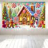 Christmas Gingerbread House and Snowman with Candy Background - Festival Party Decoration and Photography Background