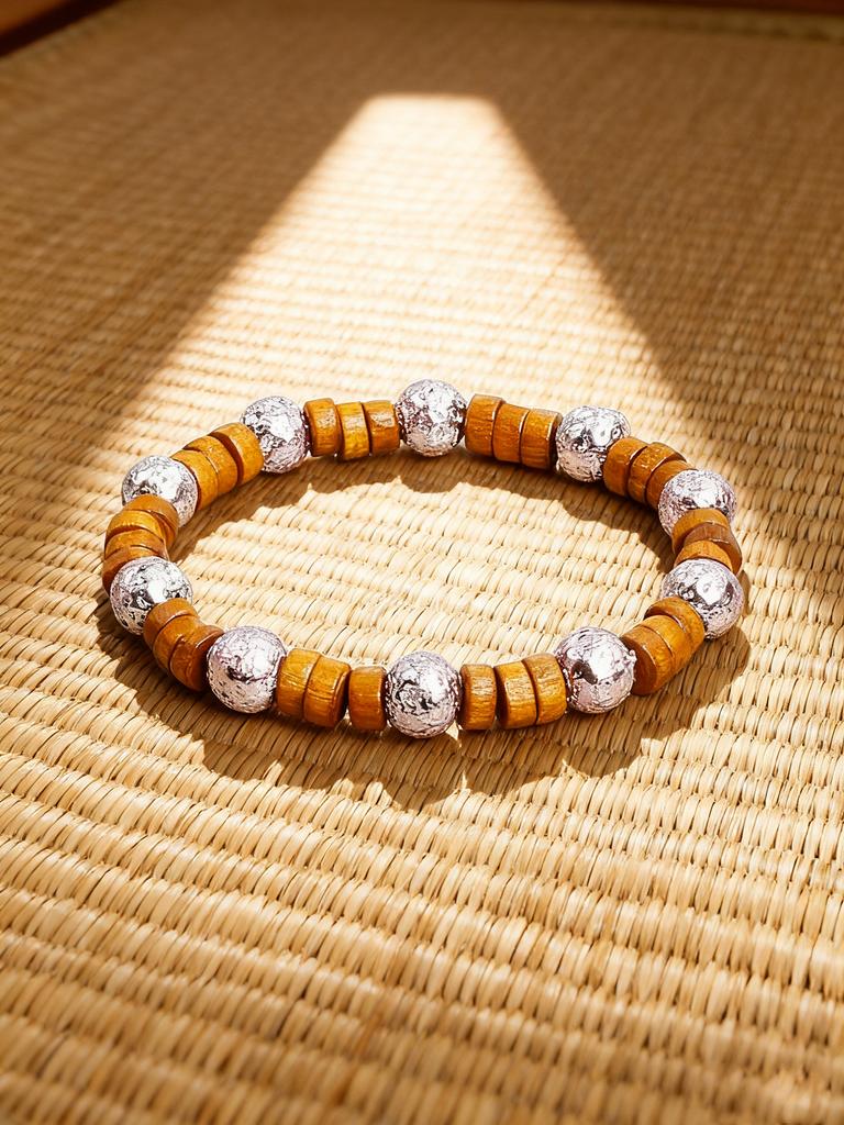 Retro Style Gold color Volcanic Lava Stone Beaded Bracelet Brown Wood Beads Energy Reiki Charm Grounding Protection Jewelry Gift