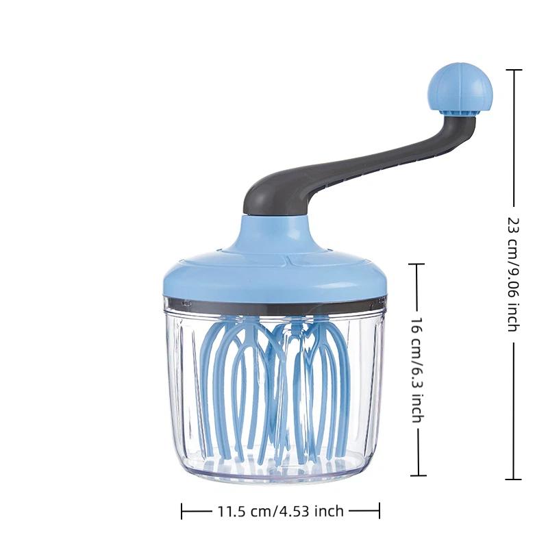 Manual Egg Cream Whisk Hand Mixer Semi Automatic Multipurpose Stainless Steel Portable Kitchen Tool for Baking Mixing Drinks