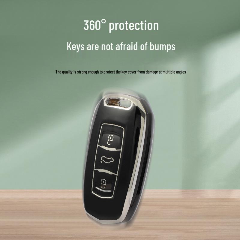 Geely Vision Car Key Cover, Soft Rubber Protective Shell for 2015-2020 Models.