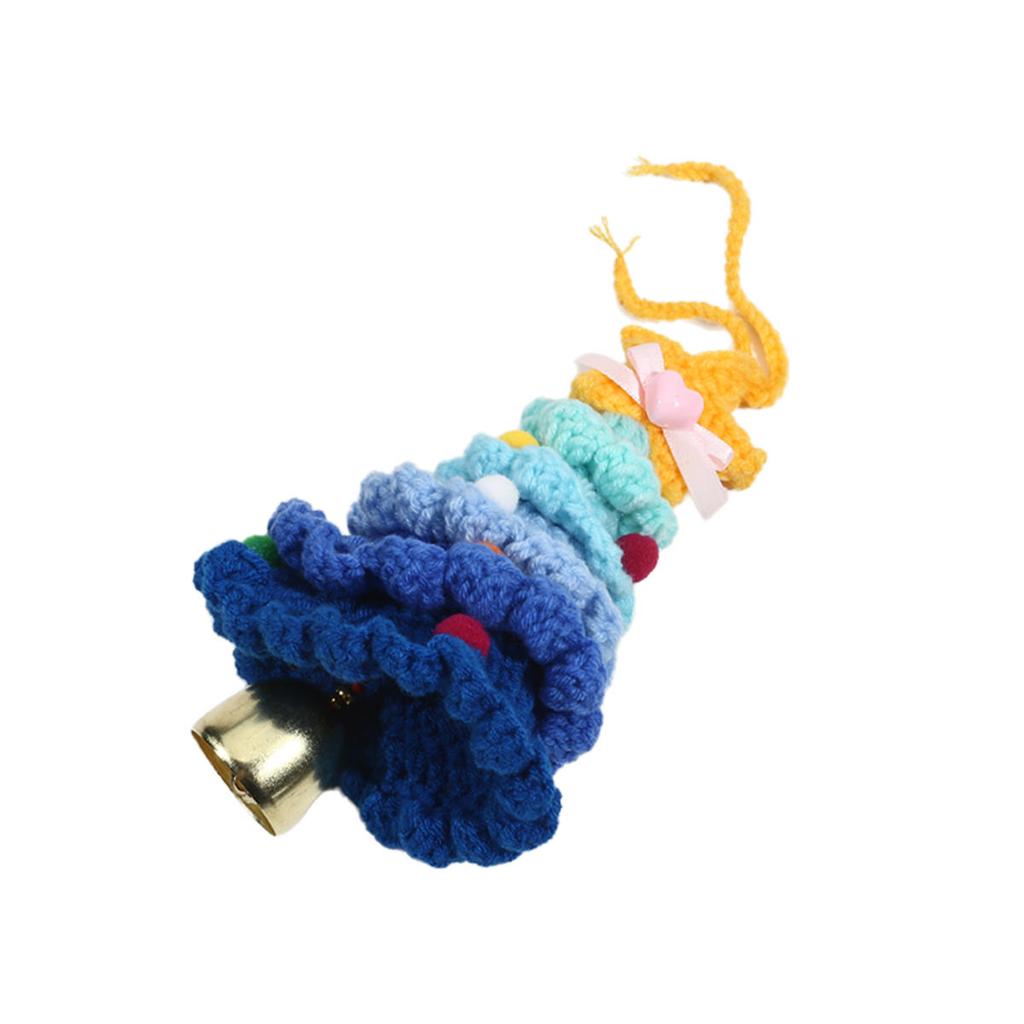 Yarn Crochet Christmas Tree Bell Pendant for ChristmasYear Carnival Party Homeschool Bar KTV Car Decoration Gifts
