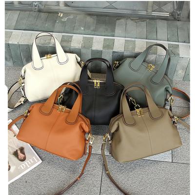 Echte Leder-Tragetasche für Damen, große Kapazität, weiche Schulter-Handtasche, Vintage-Arbeitstasche für Pendler mit Reißverschluss