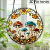 Acrylic Autumn Mushroom Suncatcher Stained Glass Effect Window Hanging Ornament Nature Themed Gift for Home