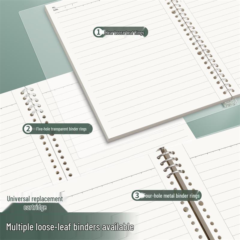 A4 Gitterlinien Notizbuch-Nachfüllpack - Herausnehmbares Papier für Studenten und Prüfungen