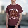 2026 New Vintage Unisex Dd Rpg Player Tee Funny Adhdd Roll For Concentration Graphic Short Sleeve Crew Neck Tshirt