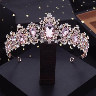 Corona de Bodas de Cristal Barroco Tiara de Reina Real Nupcial Joyas para el Cabello Diadema de Novias para Mujeres Diademas de Fiesta