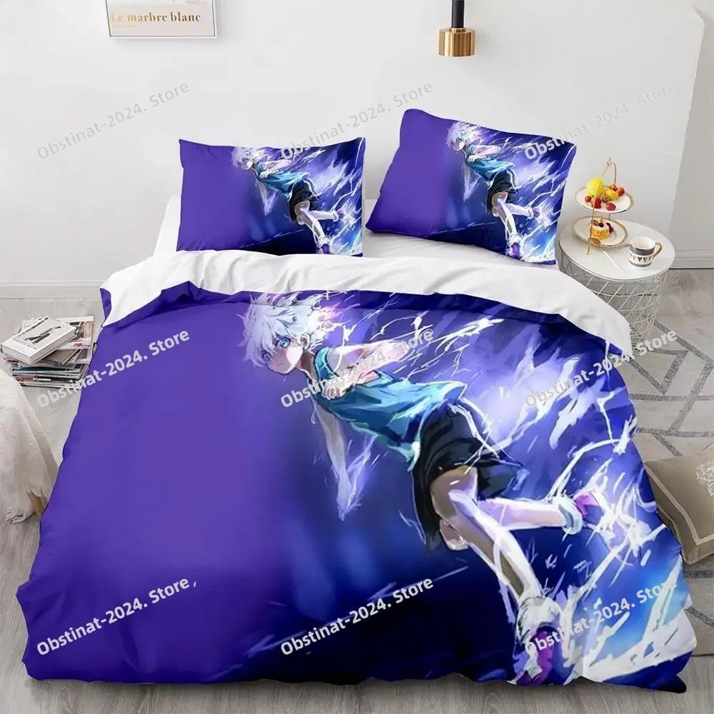 HUNTER×HUNTER Bedding Set Printed Bed Set Duvet Cover Sheet Pillowcase Bed Soft Quilt Cover Full Queen King Size 3D Print Anime