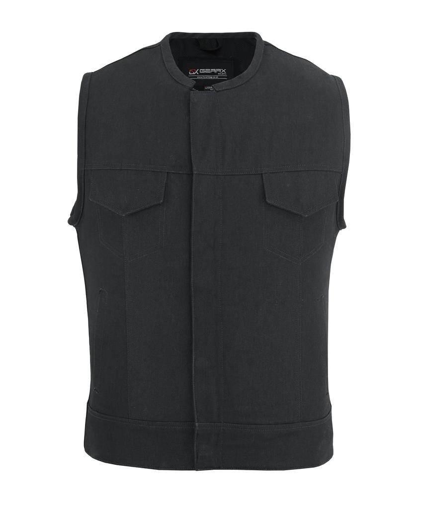 Canvas Vest for Motorcycle Riders Chopper Bobber Cruiser Outdoor Waistcoat