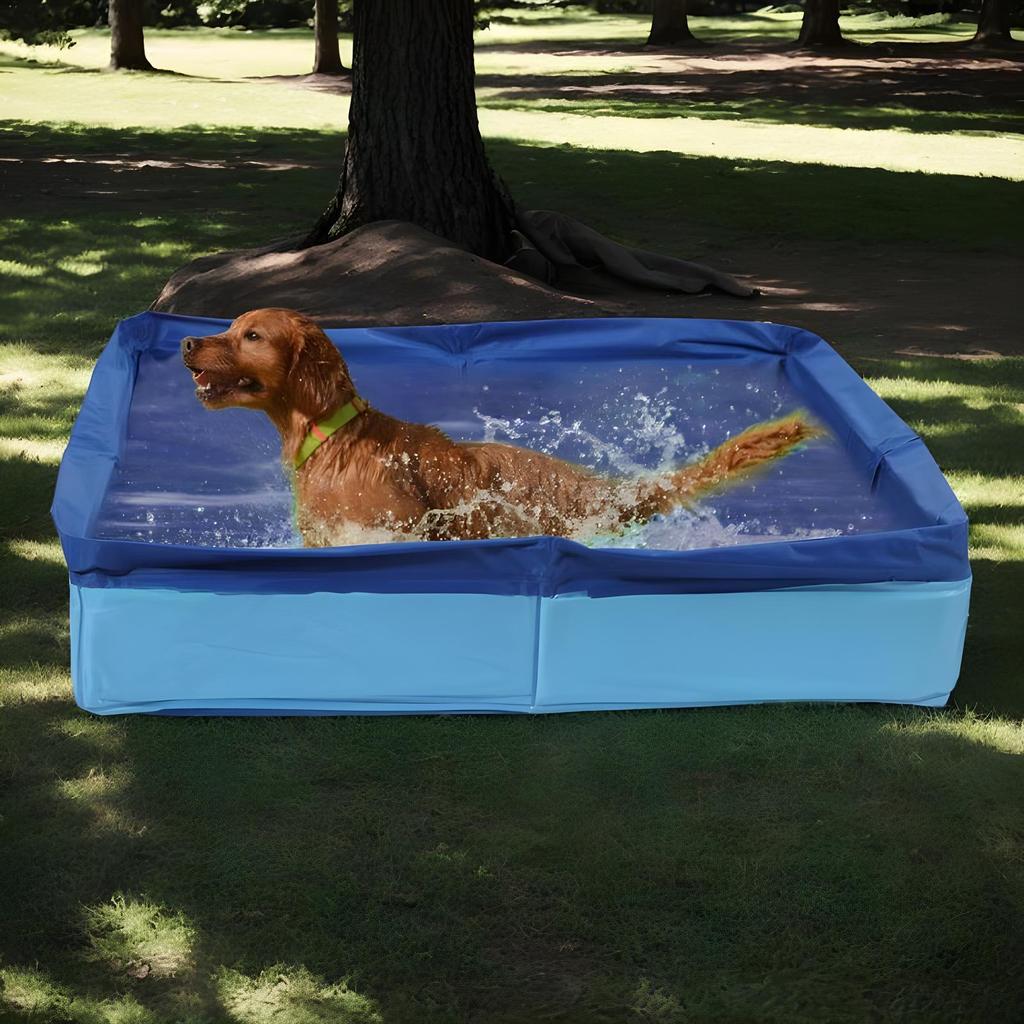 PVC Folding Pet Swimming Pool 50x50cm Dog Cat Kiddie Wading Pool Pet Puppy Bathing Tub Summer Outdoor Backyard Water Fun Toys