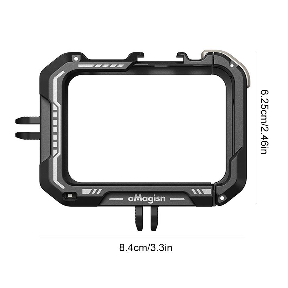 Metal Case Aluminum Cage for Max Lens Mod Video Light Quick Release Vertical Mount Kit Housing Cage for GoPro Hero 13/12/11/10/9