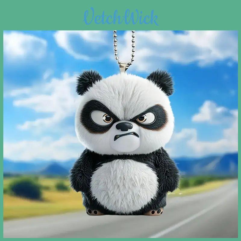 Panda Car Interior Decor Acrylic Car Mirror Ornament For Automotive Decoration And Gift