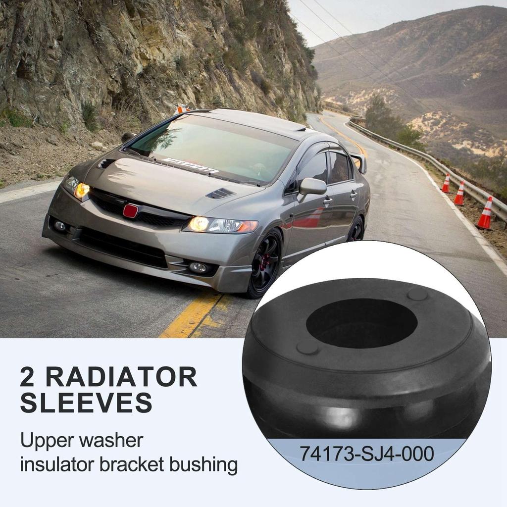 LAMELLIS 2er-Pack Kühlerbaugruppe Obere Isolatorhalterung Buchse Gummi Schwarz für Accord 74173-SJ4-000