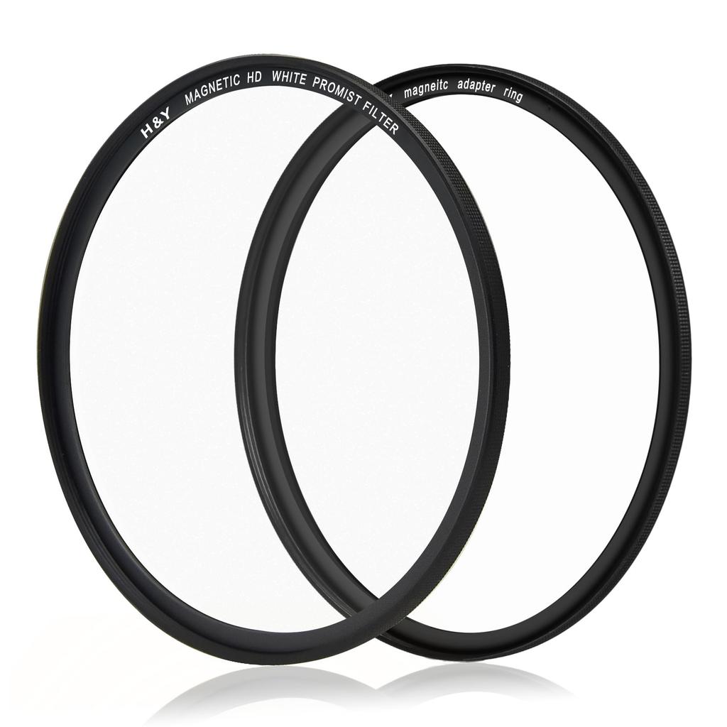 Filtru moale 77 mm magnetic HD alb, kit de filtru Promist, cadru magnetic subțire, antistatic, antivegetativ, hidrofug, rezistent la zgârieturi, H&Y 1/2 MW2-77