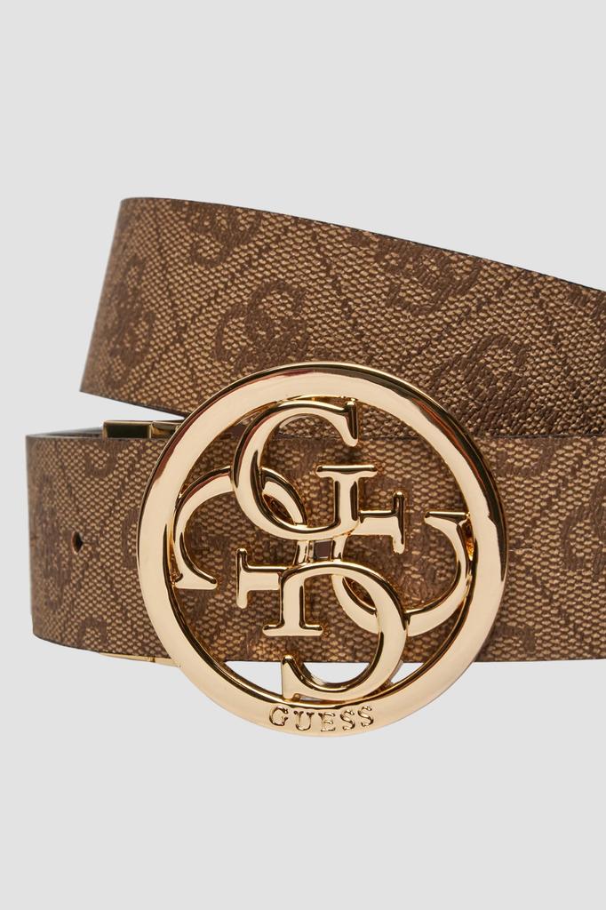 Guess Brązowy Dwustronny Damski Pasek W Monogram Noelle Rev H35 M