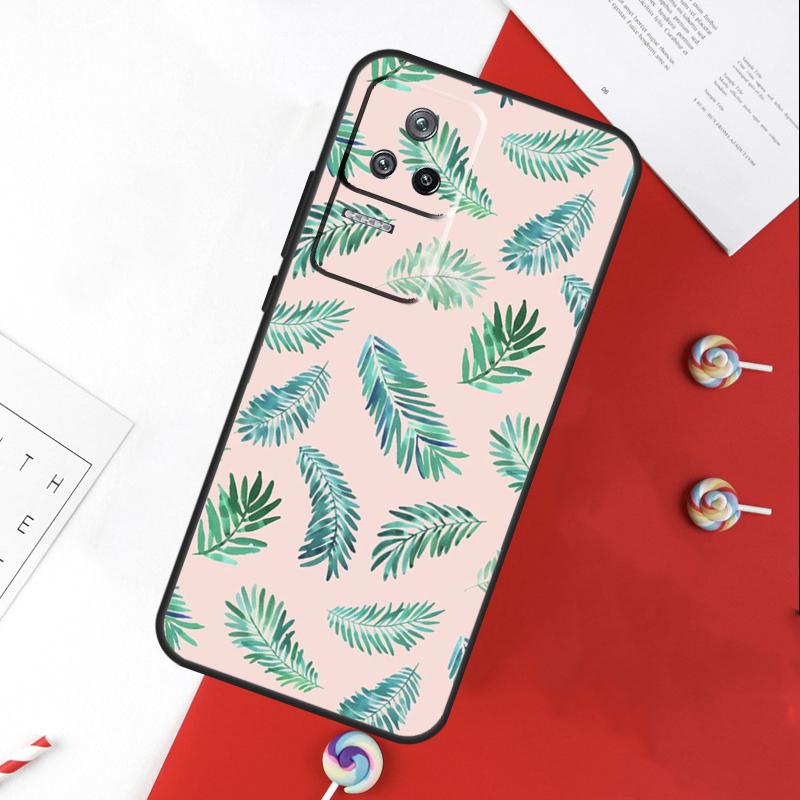 

Monstera Leaves Palm Tree Flowers Cover For Xiaomi 15 Ultra 13 14 11T 12T 13T 14T Pro POCO X7 Pro X3 X5 X6 M6 F5 F6 Pro Case For Mi 11T (11T Pro)