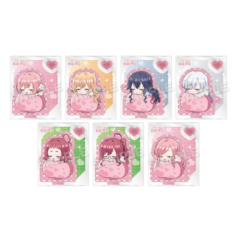 

100 girlfriends who love you very much Trading fluffy acrylic stand 7 piece box