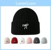 Knit Womens Winter Hat With Bow For Warmth And Windproof Comfort