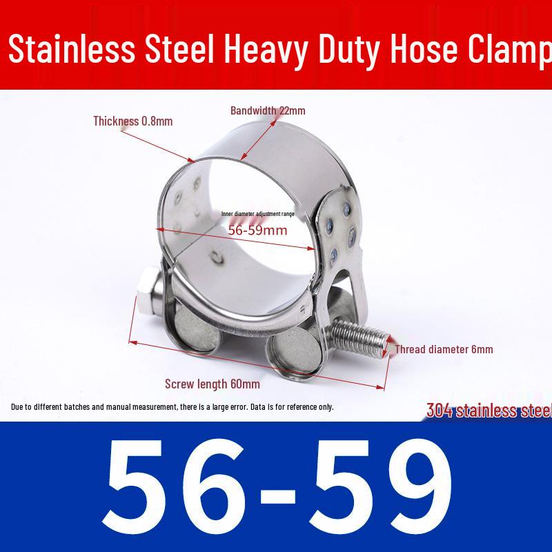 304 Stainless Steel European-Style Heavy-Duty Worm Drive Hose Clamp