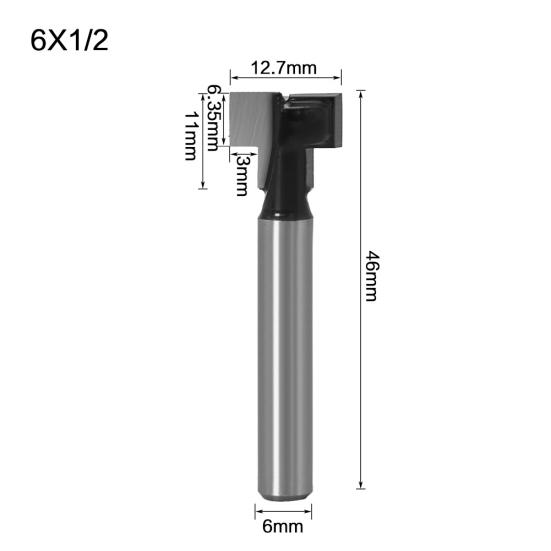 1/3 unidades 5/16 3/8 1/2 T-Slot Keyhole Cutter Router Bit Ferramenta de fresagem para carpintaria