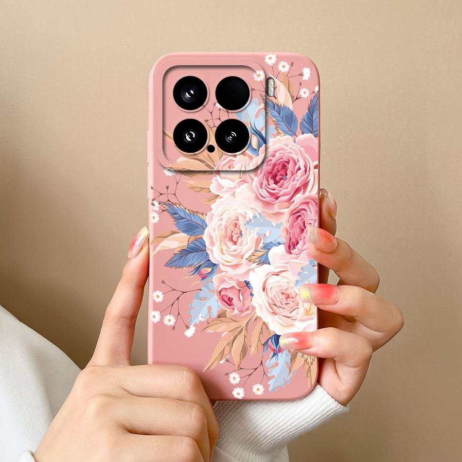 Candy Case For Xiaomi 15 Pro Phone Housing Soft Liquid Silicone Upgrade Full Protection Flowers Back Cover For Xiaomi15 Pro Capa