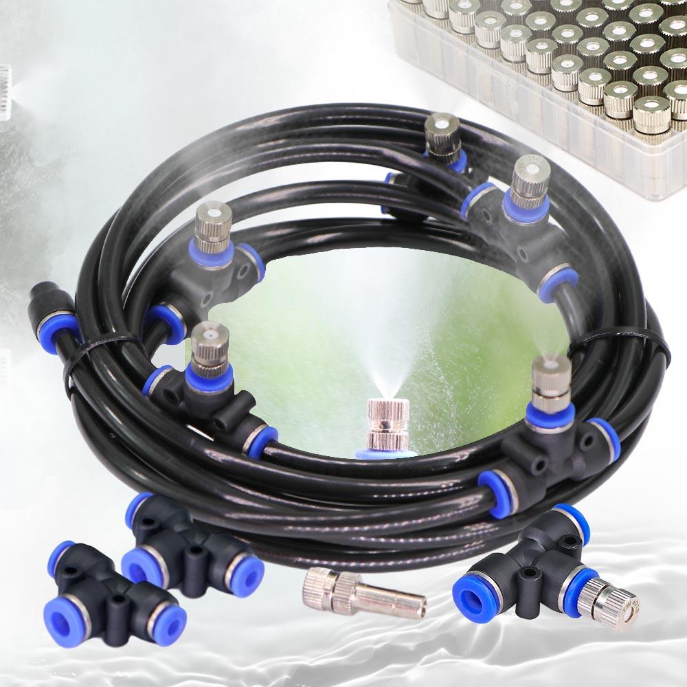 21-6m 1/4" Garden Misting Cooling System 0.6mm Nozzle Fine Atomizer Sprayer Slip Lock Outdoor Irrigation Watering Humidification