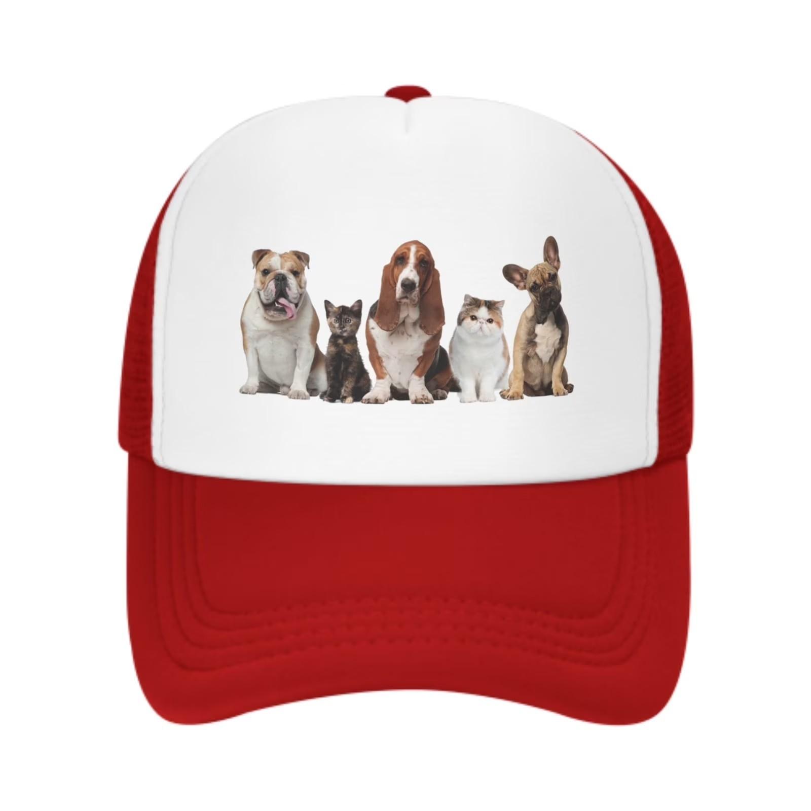 Yin Yang Wolf Graphic Trucker Hat Adjustable Mesh Back Baseball Cap for Unisex Outdoor One Size