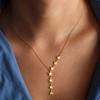 Imitation Pearl Long Tassel Pendant Necklace for Women Simple Metal Thin Chain Design Sense Clavicle Chain Jewelry Gift