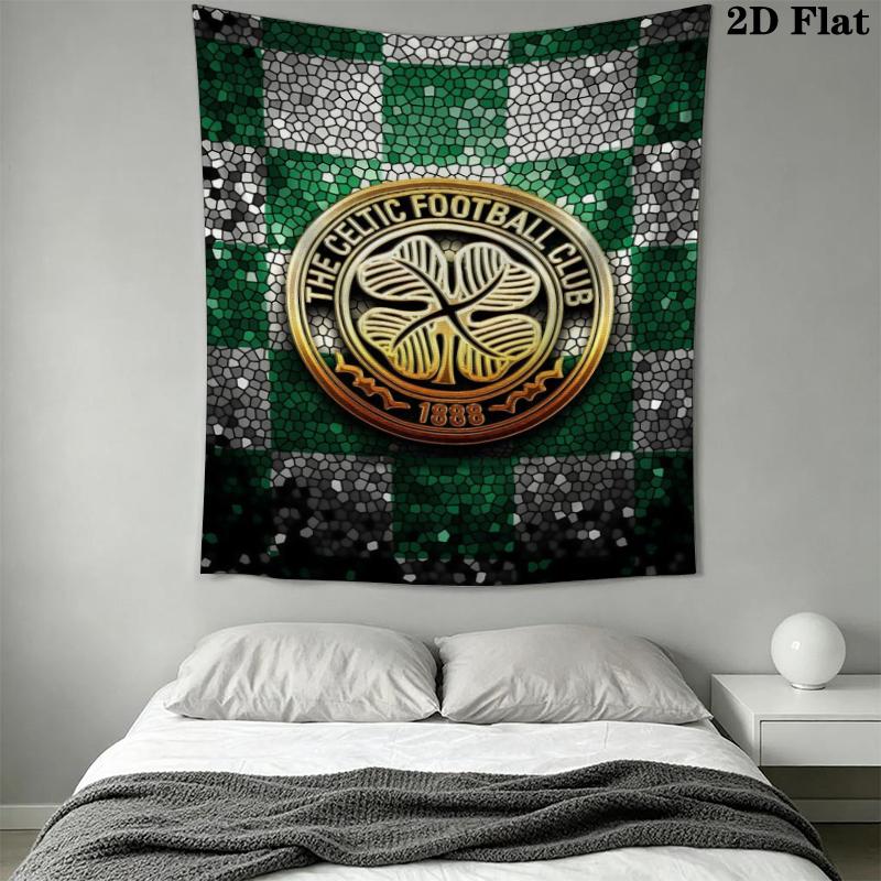 Celtic Football Club Wall Tapestry Aesthetic Wall Hanging Printed Fabric Blanket Decorative Tapestries for Bedroom Living Room Home Decor